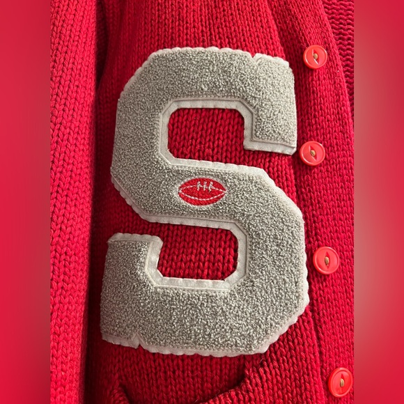 Vintage Football Letterman Sweater S Princeton Knitting Mills All Wool Sportwear - Picture 2 of 7
